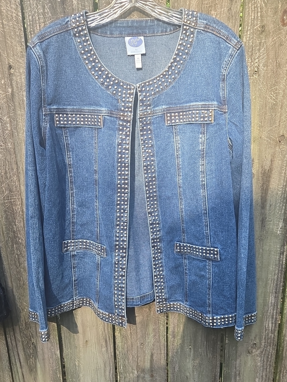 Embellished Denim Jacket Sz. XL